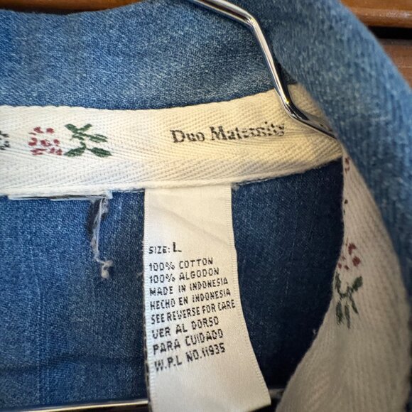 Anthropologie Denim Ruffle Blouse Jacket Size L - Picture 3 of 4